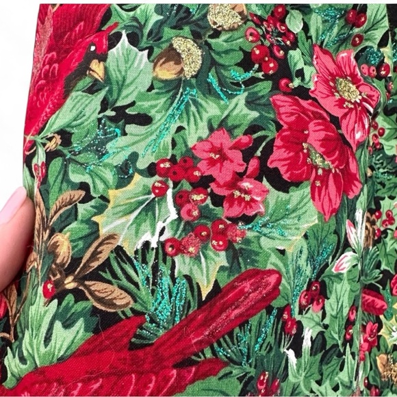 Charming Vintage Christmas Half Apron Cardinal Motif - Picture 3 of 7